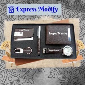 🎁 Premium Corporate Gift Set – Wallet, Card Holder, Pen, Wrist Watch & Keychain Combo