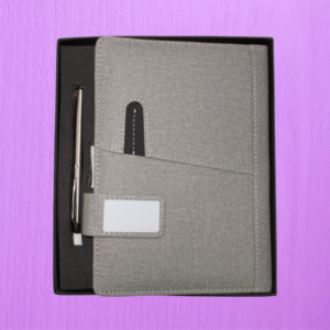 Personalized Grey Diary & Pen Combo Gift Set- Corporate gift set