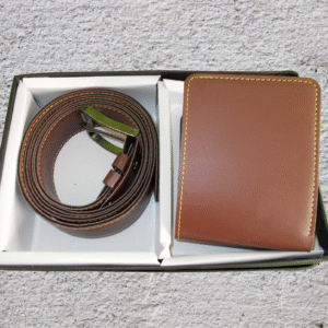 Customized Men's Purse & Belt Combo Gift Set- Corporate gift set