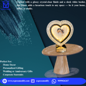 Personalized Gifts | Customized Crystal Photo Frame with Photo | LED Table Top | Gifting Item for all occasions