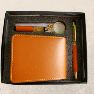 Customized Keychain, Pen & Men's Purse Combo Gift Set- Corporate gift set