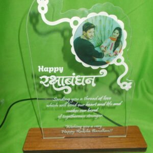 Acrylic 3D LED Raksha Bandhan Light Lamp with Photo