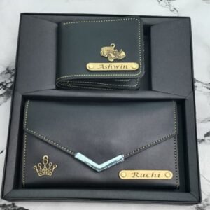 Personalized Men's Wallet And Women's Purse Couple Combo Gift