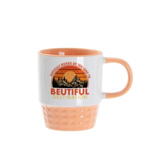 10oz-300ml Stackable Inner-Handle Color Mug–Orange