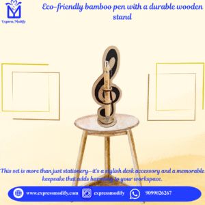 Customized Bamboo Pen with Musical Note Wooden Stand