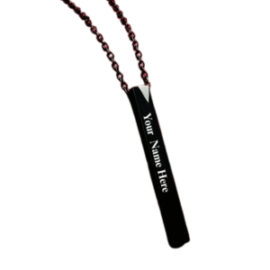 Personalized Vertical Bar Pendant Necklace – Custom Engraving