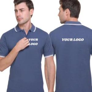 Custom Men Polo Neck Cotton T-Shirt