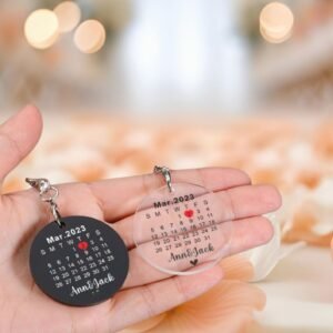 Personalized Calendar Date Keychains – "Ann & Jack"