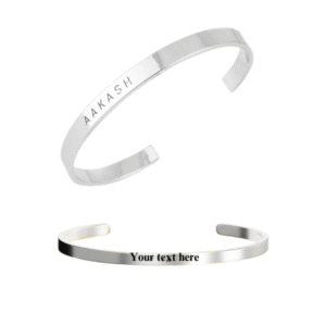 Customizable Sterling Silver Cuff Bracelet – Personalized Engraving