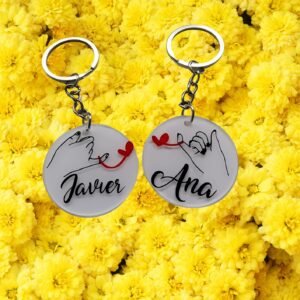 Personalized Couple Keychains – "Javier & Ana"