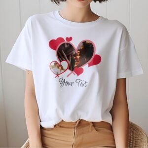 Custom Polyester T-Shirt with Personalized Photo & Text Design