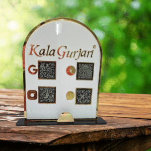 Premium Acrylic QR Display Stand – Kala Gurjari Edition