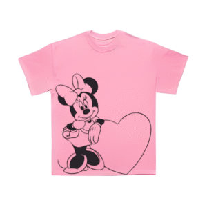 Pink Minnie Heart Print Cotton T-Shirt