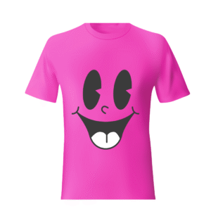 Smiley Face Printed Polyester T-Shirt