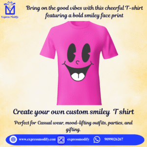 Smiley Face Printed Polyester T-Shirt